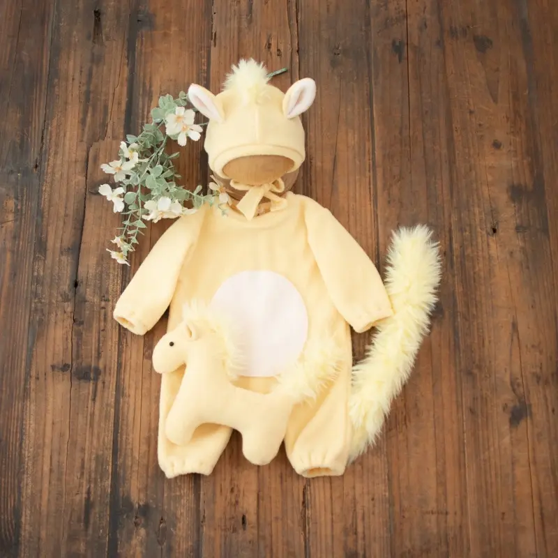 Yellow Horse Outfit Set with Tail Horse - Newborn Photography Props